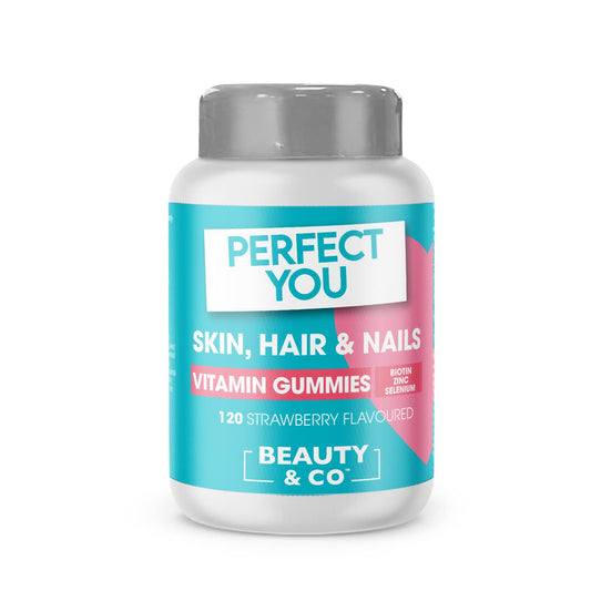 Perfect You Skin, Hair and Nails Gummies - with Biotin, Zinc & Selenium - Strawberry Flavoured Gummies (120 Count)