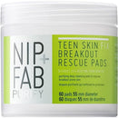 Nip+Fab Nip + Fab Teen Skin Fix Zero Breakout Rescue Face Pads with Salicylic Acid, Witch Hazel and Antioxidant Wasabi Extract, BHA Facial Pad for Cleansing Pores Prevent Breakouts Blemishes, 60 Count
