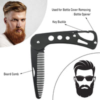 YancLife Stainless Steel Folding Comb for Men's Grooming & Styling Beards & Mustaches, Anti-static, 9.5 * 3 * 1.5cm