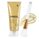 Kojic Acid Turmeric Collagen Night Wrapping Mask, Turmeric Overnight Peel Off Mask with Brush, Deep Hydrating