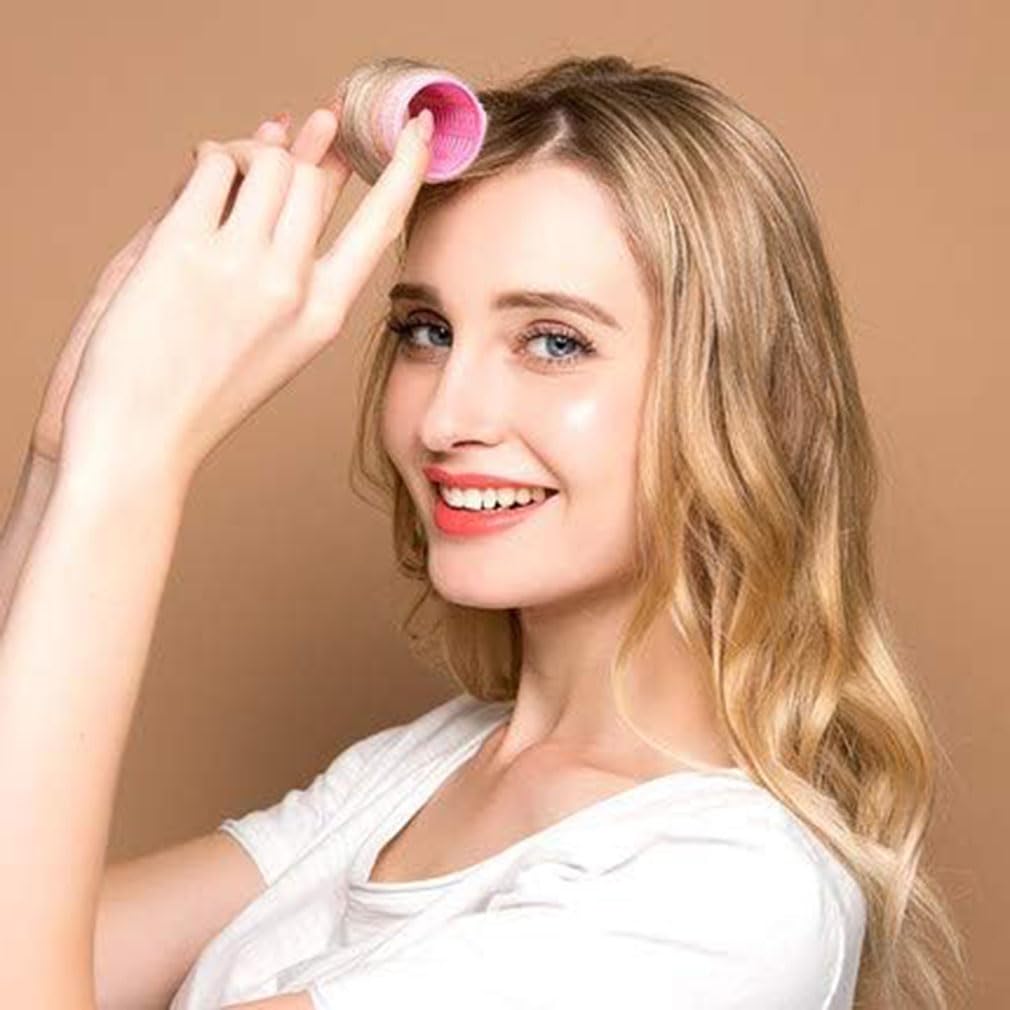 LIDOUK Hair Rollers Self Holding Rollers Gripping Sticky Rollers Self Grip Salon Hairdressing Curlers DIY Curling Tool（10 Packs）pink