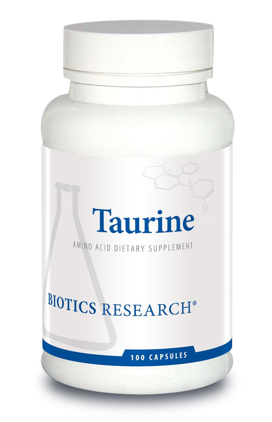 BIOTICS Research Taurine – 500 mg Taurine, Amino Acid, Brain Health, Cardiovascular Health, Antioxidant. 100 Capsules.