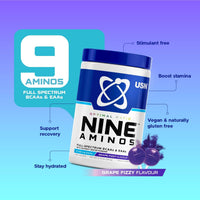 USN Nine Aminos (330g) Grape Fizzy - Amino Acids - Amino Acid-Mix