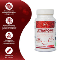 The Good Vitamin Company Ultrapome: 30 Vegetarian Capsules, Pomegranates + Live Cultures/Microbiome, Ellagitannins, Urolithin A Supplement, Cellular Health Complex for Mitochondrial Health, Mitophagy, Energy Support