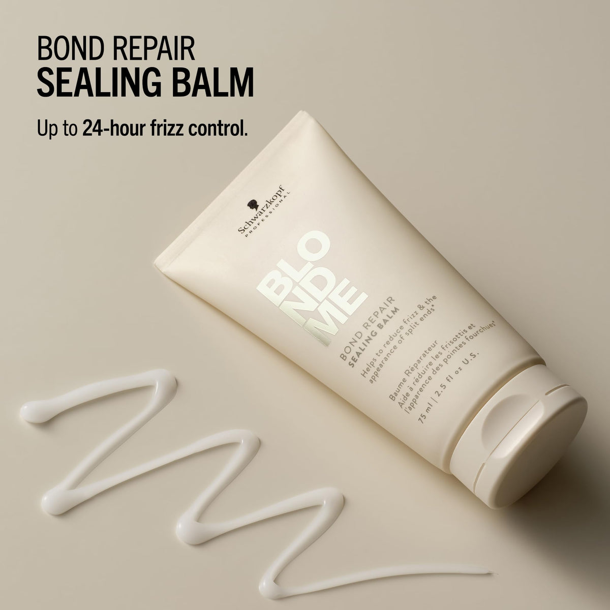 BlondMe Schwarzkopf Professional BLONDME Bond Repair Sealing Balm Leave In Treatment Heat Protection Reducing Frizz Sealing Split Ends Smoothing And Strengthening 75 ml