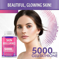 Soleil Collections Glutathione Capsules Skin Whitening, Hyperpigmentation Skin Brightening, Glutathione, 5000mcg - 60 Count