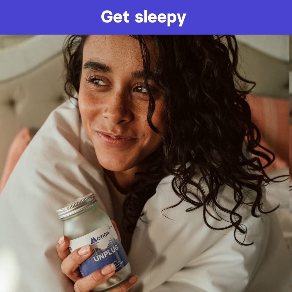 Motion Nutrition Unplug Night Time Nootropic (60 Capsules) | Award Winning Natural Sleep Aid to Calm Your Mind, Help You Fall Asleep Faster & Wake Up Well Rested | Sedative Free | Vegan & Made in UK