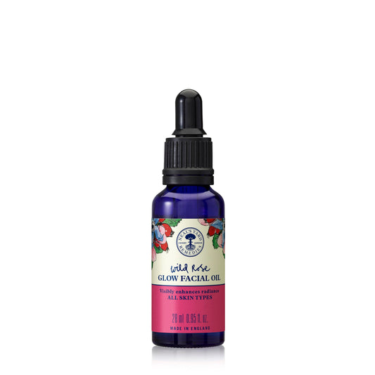 Neal's Yard Remedies Wild Rose Glow Facial Oil, Rejuvenating & Nourishing Face Oil With Vitamin E, Cruelty-Free, 28ml
