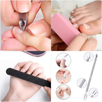Nail File Set, WOVTE 11 Pcs Nail Files Block 7 Ways Buffer Block Buffer Block Sponge Polished, Come with Cuticle Nipper and Pusher for Dead Skin Nail Trimming Manicure Tools