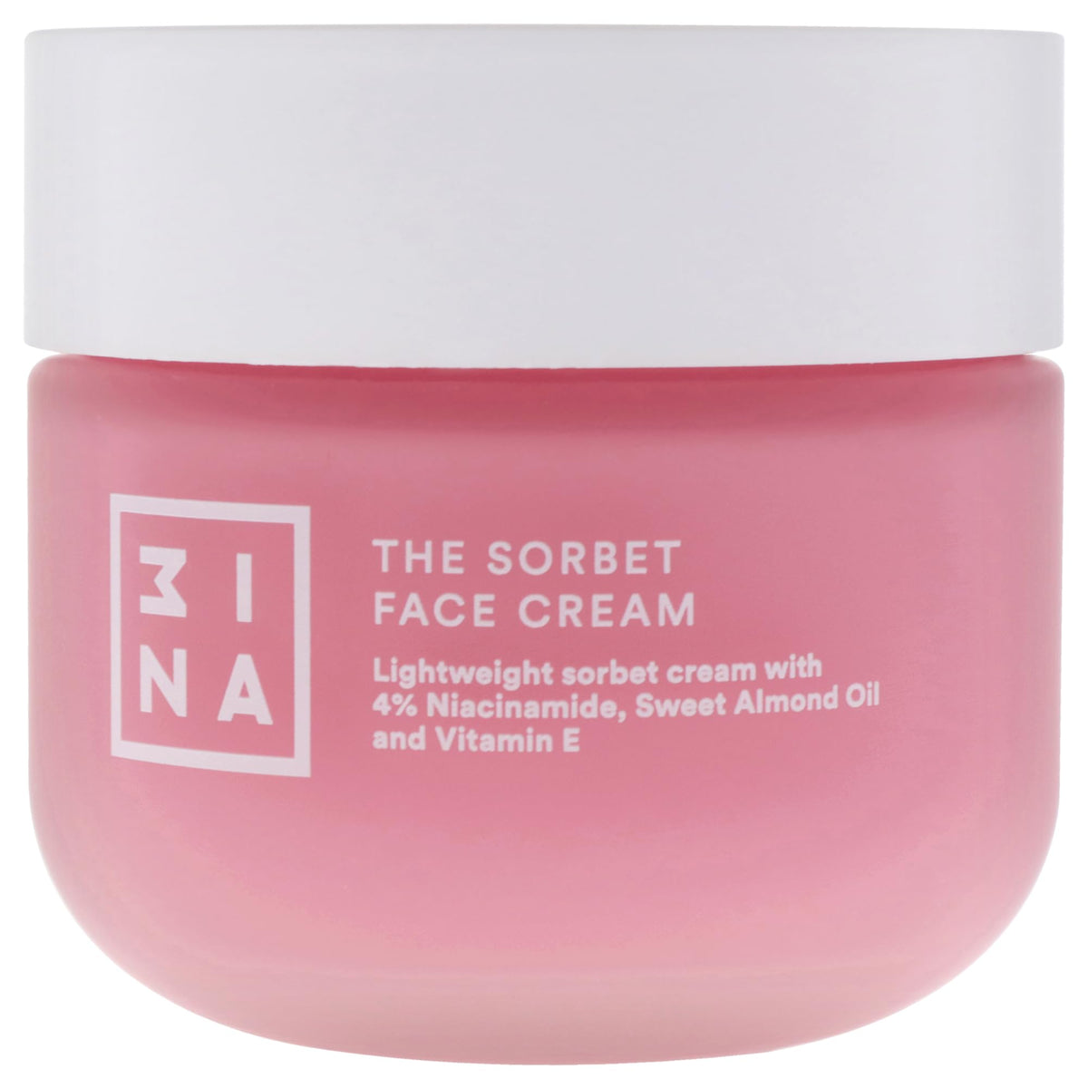 3INA MAKEUP - The Sorbet Face Cream - Moisturising Cream with Niacinamide - Face Cream Smoothing with Olive Oil & Sweet Almond Oil - Day and Night Face Cream for All Skin Types - Vegan - Cruelty Free