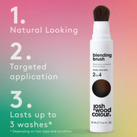 Josh Wood Colour Dark Brown Blending Brush Duo Bundle Grey Root Touch Up to Cover Regrowth in between Colouring, Temporary, WASHES OUT, Vegan, 2 Tubes
