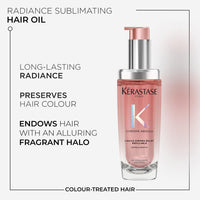 Kérastase Chroma Absolu, High Shine Hair Oil for Damaged Colour-Treated Hair, Lightweight Formula with Lactic Acid, Huile Chroma Éclat, Refillable Bottle 75ml