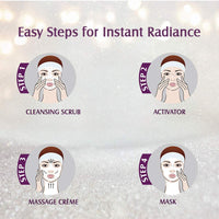 Lotus Herbals Radiant Diamond Facial Kit For Instant Radiance With Diamond Dust & Cinnamon, 4 Easy Steps, 37g (Single Use)