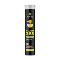Auric Flush 365 Effervescent 20 Tablets with Triphala, Isabgol, Castor Oil & Senna | Honey Lemon Flavor | Plant-Based Supplement
