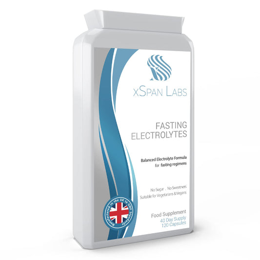 Fasting Electrolytes - 120 Capsules - Advanced Rapid Rehydration Formula with a Balanced Magnesium, Sodium, Potassium & Chloride Blend - Suitable for Ketogenic Diets - Vegan Friendly - UK Made