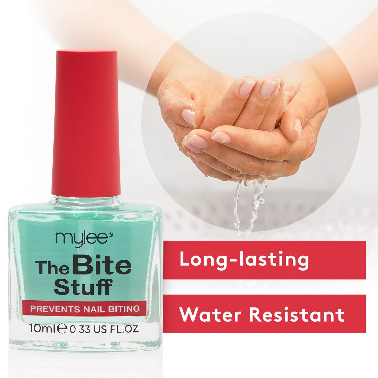 MYLEE The Bite Stuff - Stop Biting Your Nails Anti nail polish prevention, For adults & children Clear varnish, Fast and Easy application Water Resistant, 10 ml (Pack of 1)