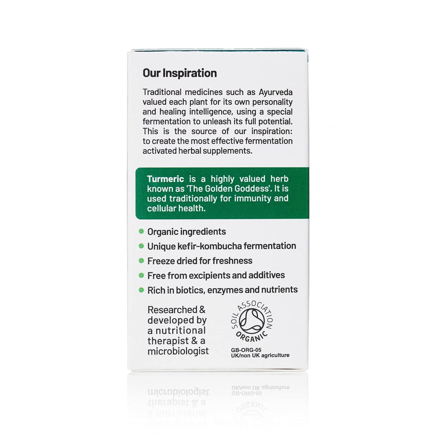 Living Nutrition Organic Fermented Turmeric Food Supplement (60 Caps) - 600mg Fermented Turmeric Per Serving - Powerful Levels of Activated Curcumins