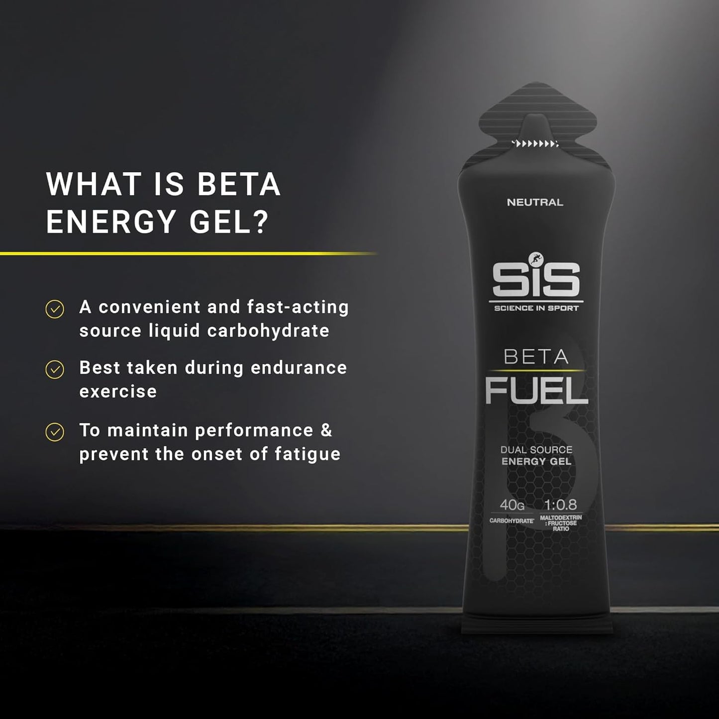E-TAIL 24/7 SIS Beta Fuel Energy Gels for Cycling Running Triathlon - Dual-Source Carbohydrate Blend - 40 g of Carbs - Gluten-Free - Informed Sport Certified - 4 Pack (4 Pack, Unflavoured)