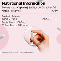 WeightWorld Forskolin Capsules 1000mg - 60 Vegan Capsules - Coleus Forskohlii Extract - Suitable for Keto & Low-Carb Diets - Allergen-Free & Non-GMO - Forskolin Supplement for Men & Women