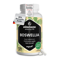 Vitamaze - amazing life Boswellia Serrata Capsules 900mg - 2 Months Supply - 85% Frankincense Boswellia Acid 100% - Joint Care Natural from India Boswellia Serrata, Made in Germany