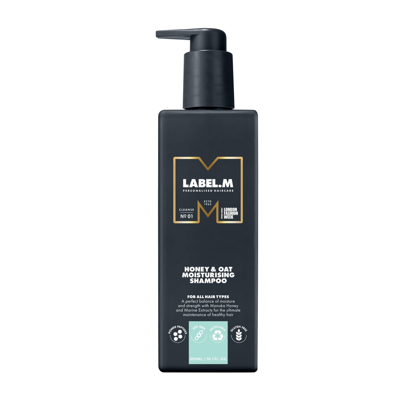 label.m LABEL.M Honey & Oat Moisturising Shampoo 300ml with Recyclable Pump