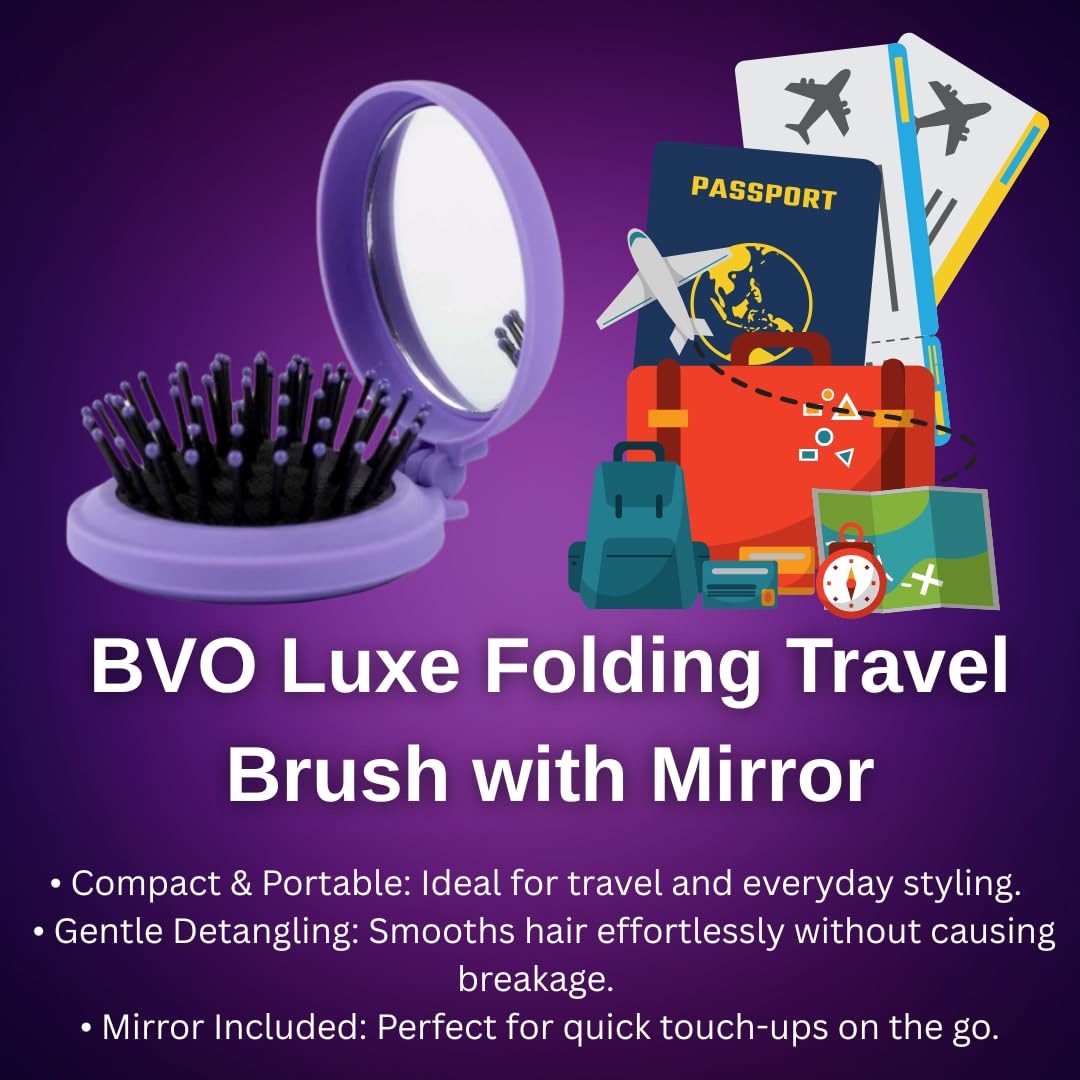 BVO Luxe Provoke Touch Of Silver Purple Shampoo & Conditioner Set (150ml x2) with Travel Brush – Brightens Blonde, Silver & Grey Hair Shampoo & Keratin Repair Conditioner for Brassiness