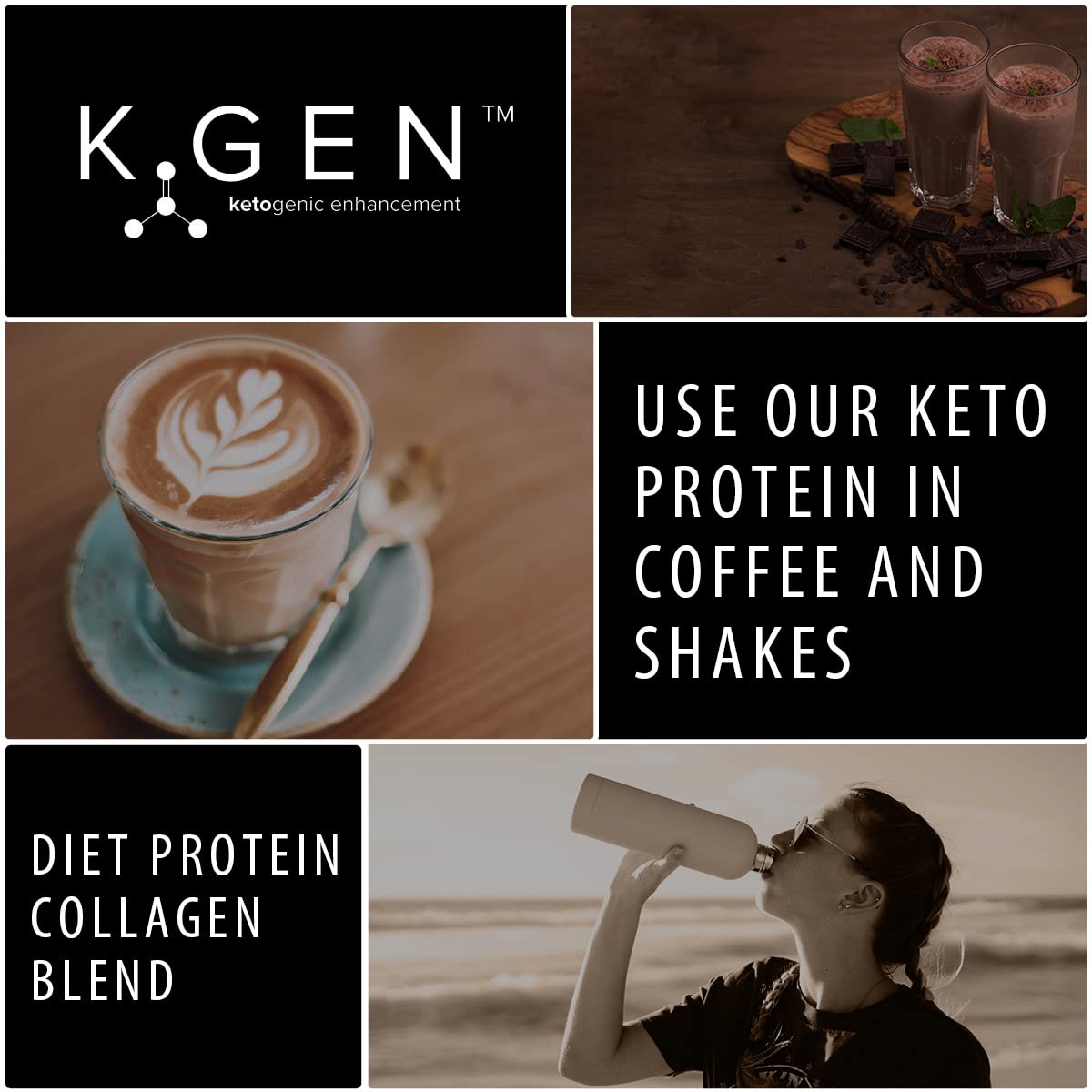 K GEN ketogenic enhancement K-GEN™ Keto Collagen Protein Powder Advanced Salted Caramel Powder with Multi Collagen Blend, Coconut MCT, Vitamin C + B6 Stevia | UK Made for Keto, Paleo & Primal | Free-from: Sugar & Gluten