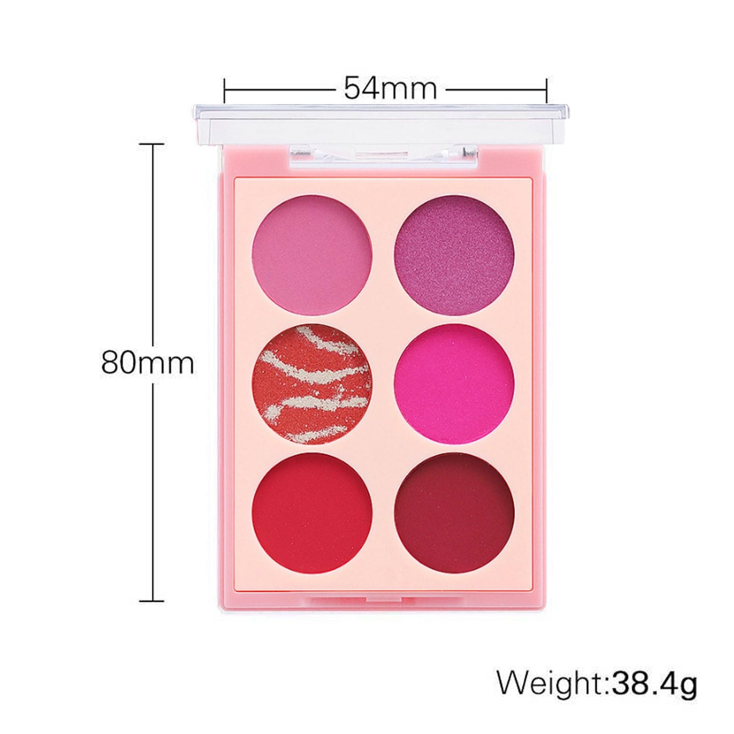 LYNTYAOU Pink Eyeshadow Palette, Pink Make-Up Palettes Shimmer Eye Shadow, Highly Pigmented Longlasting Matte Shimmering Make up Set, 6 Colour Waterproof Eye Shadow Palette