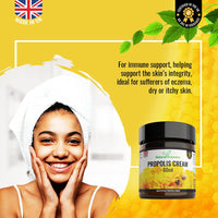 Natural Answers Bee Propolis Cream 60ml - Moisturising Natural Propolis Balm Ointment Remedy for Dry Skin, Cold Sores and Spots - UK Manufactured