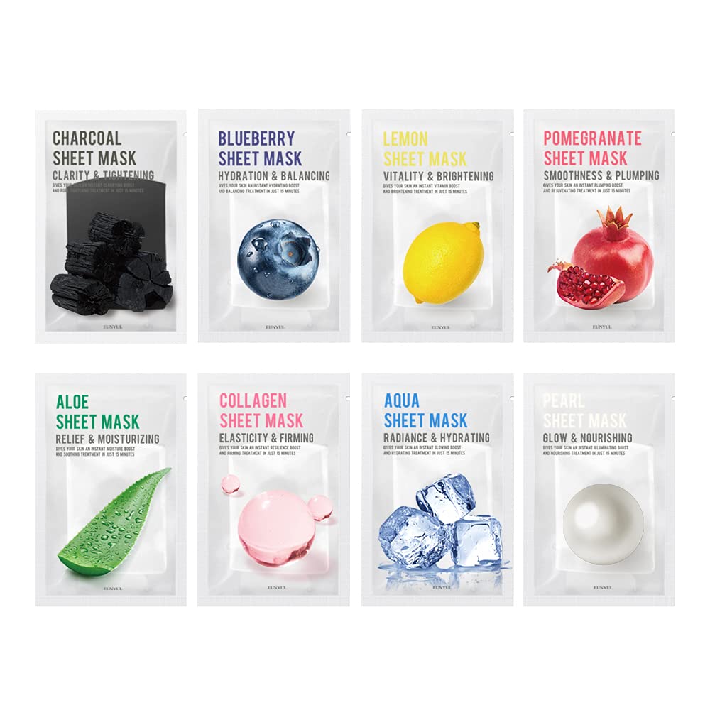 Eunyul [PACK OF 10] EUNYUL Purity Aloe Facial Sheet Mask Pack 22ml x 10pcs Korean Skincare Hydrating & Soothing & Natural Ingredients for All Skin Types