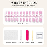 HERBINSOLS French Tip False Nails - Long Press On Nails Square - 24pcs White French Tip Nails - High Glossy Fake Nails With Glue - Coffin Shape Full Cover Acrylic Stick On Nail For Women Girls
