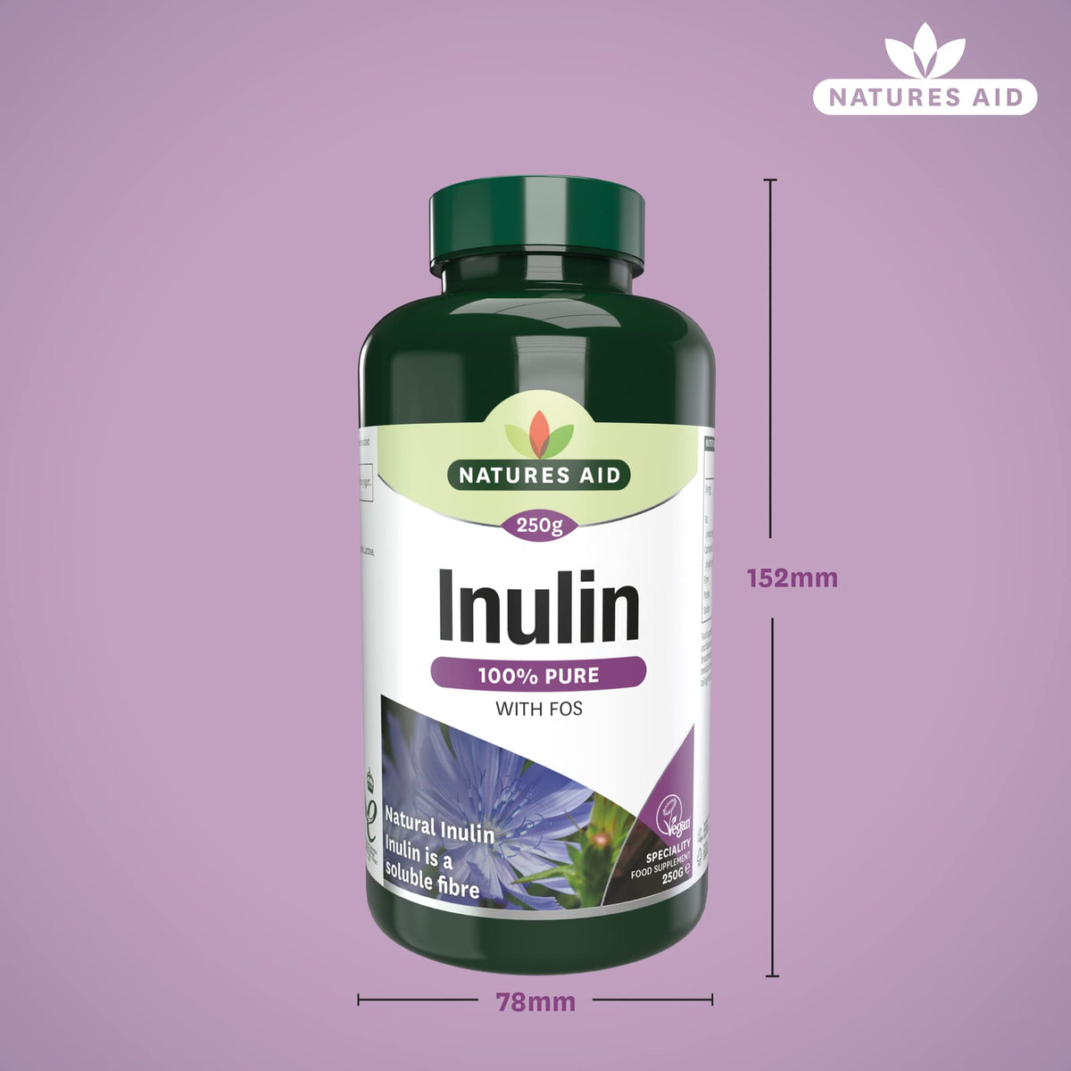 Natures Aid Inulin Powder Supplement 250g