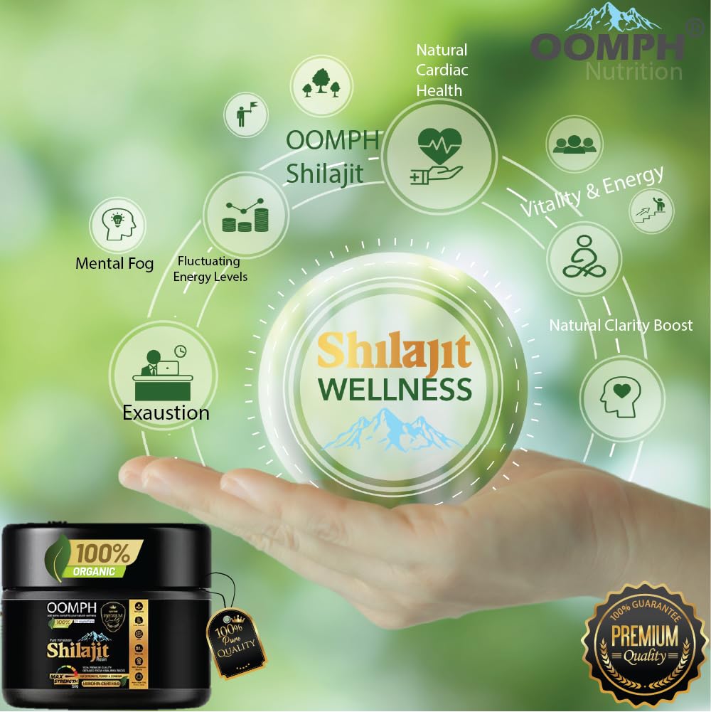 OOMPH Pure Shilajit Resin – Himalayan Gold Grade, 50g – High Strength Natural Mineral Supplement with Fulvic Acid – Vegan, Lab Tested, Authentic Resin for Energy, Immunity & Vitality