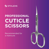Staleks Silver Classic Professional Cuticle Scissors, Stainless Steel, Curved, Ambidextrous, 15.0 Grams, SE-50/2