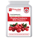 PH PROWISE Healthcare Double Strength Cranberry 20,000mg Added with Vitamin C - 90 Vegan Tablets I Easy to Swallow Tablets | GMO Free Ingredients I Made in UK by Prowise Healthcare