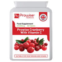 PH PROWISE Healthcare Double Strength Cranberry 20,000mg Added with Vitamin C - 90 Vegan Tablets I Easy to Swallow Tablets | GMO Free Ingredients I Made in UK by Prowise Healthcare