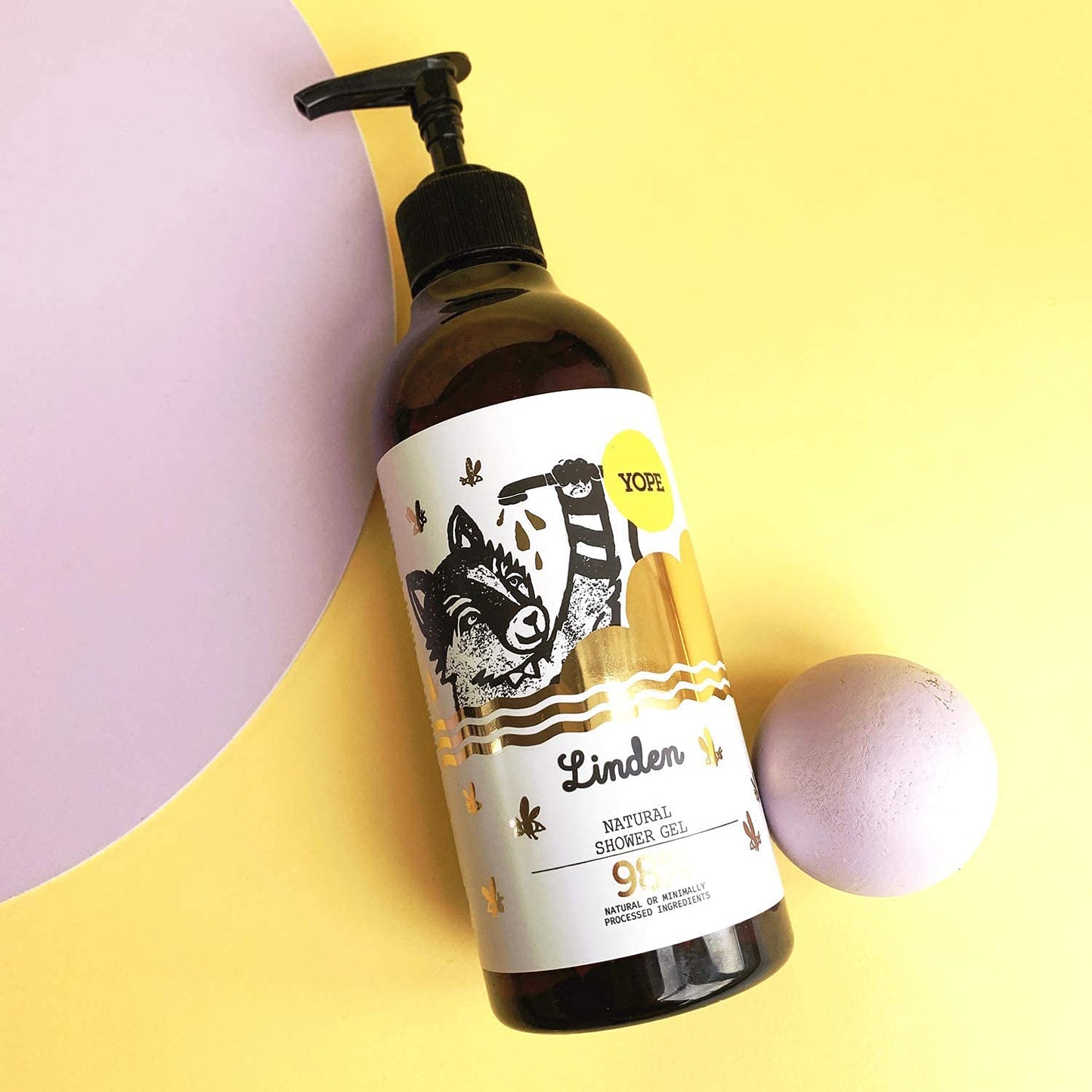 Yope Natural Shower Gel | Natural Linden Flower Extract | Skin Regeneration | Skin Nourishing | Moisturising | For Sensitive Skin | 98% Natural Ingredients | (Linden)