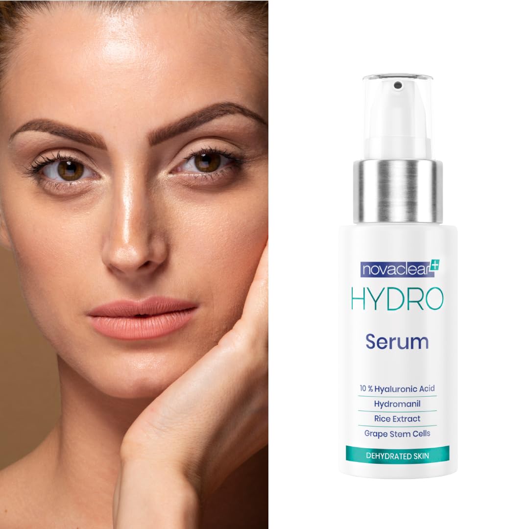 Novaclear Hydro Serum – Highly Concentrated Hyaluronic Acid with Grape Stem Cells & Hydromanil™ – Deep Hydration & Anti-Aging Face Serum 30 ML