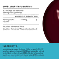 Yumi Nutrition Ashwagandha Gummies | High Strength 1200mg Per Serving Ashwagandha Capsules | 3% Withanolides Help Reduce Stress, Promote Calm & Sharpen Your Focus | x120 Elderberry Flavoured Gummies | 2 Month Supply