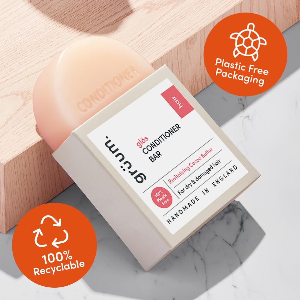 grüum Revitalising Hair Conditioner Bar 50g - SLES, EDTA & Paraben Free Conditioner Bar for Hair Lasts up to 60 Washes - Plant-Based Vegan Solid Conditioner Bar for Hair