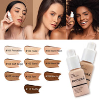 Aquapurity Phoera® Full Coverage Foundation Soft Matte Oil Control Concealer 30ml Long Lasting Flawless Cream Smooth (2PCS 104 BUFF BEIGE)