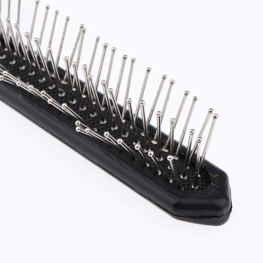 POFET 2pcs Black Detangling Styling Hairbrush Rat Tail Cushioned Comb For Natural Hair Wigs Hair Extensions