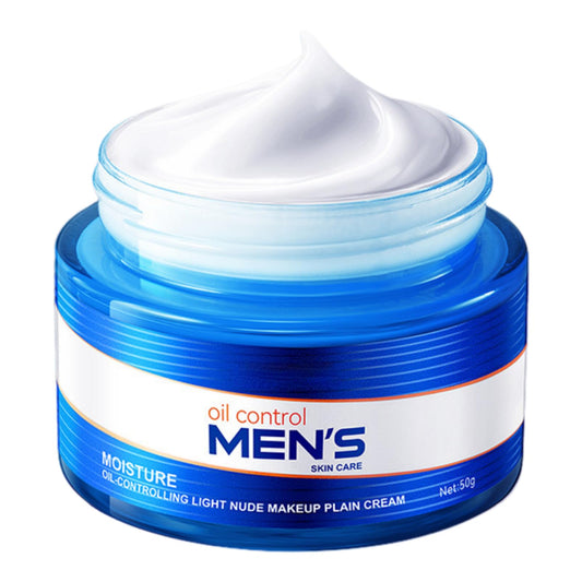Oil Control Moisturiser for Men, Hydrating Face Cream for Men, Lightweight Makeup Plain Cream, Improve Dull Skin, Soften & Smooth Skin blemishes, Moisturiser for Oily Skin, Advanced Mens Skincare, 50g