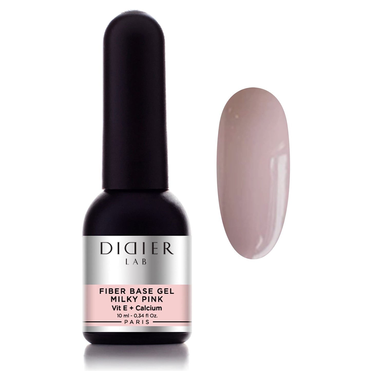 DIDIER LAB Didier Lab- Premium Milky Pink Gel Nail Polish Base Coat 10ml -Extra Strong Nail Strengthener For Damaged Nails - Gel Base Coat - Nail Varnish - Gel Polish - Clear Nail Polish - LED UV Gel Nail Polish