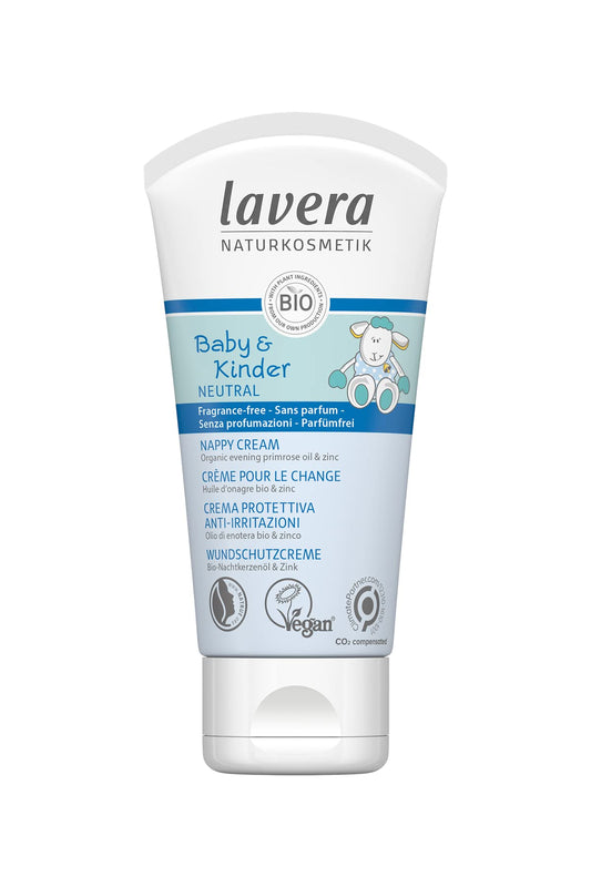 lavera Baby & Kids Neutral Nappy Cream - Calming Cream with organic evening primrose oil & Zinc - gentle cream to calm, soothe and protect baby's bottom - vegan - organic (1 x 50 ml)