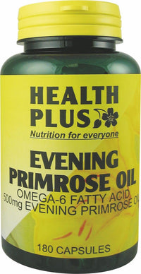 Health Plus Evening Primrose Oil 500mg Omega-6 Supplement - 180 Capsules