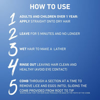 Hedrin Head Lice Shampoo and Comb Kit, Kills Head Lice and Eggs in 5 Minutes, 8 Treatments, Clinically Tested, Suitable for Adults and Children, 200ml, (Formerly All-in-One - Packaging May Vary)