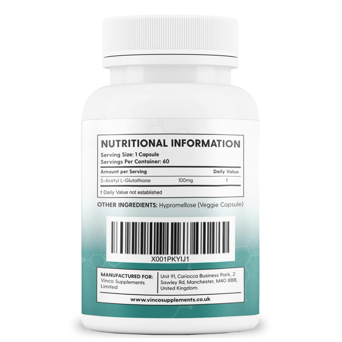 Vinco Supplements Vinco S-Acetyl L-Glutathione Supplement, 60 L-Glutathione Capsules, Antioxidant Supplement, Support Immune System & Neuron Health- 100mg per Serving, Protects Liver Function - Non-GMO & Gluten Free