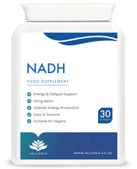 NADH 10mg | 30 Capsules | Energy Supplement | Energy Booster, NAD+ Supplement, Active Form of Vitamin B3 | Vegan Friendly - GMP Certified Product | Made in The UK by Hellenia
