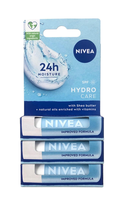 Nivea. Pack of 3, Nivea Lip Care Balms Hydro Care